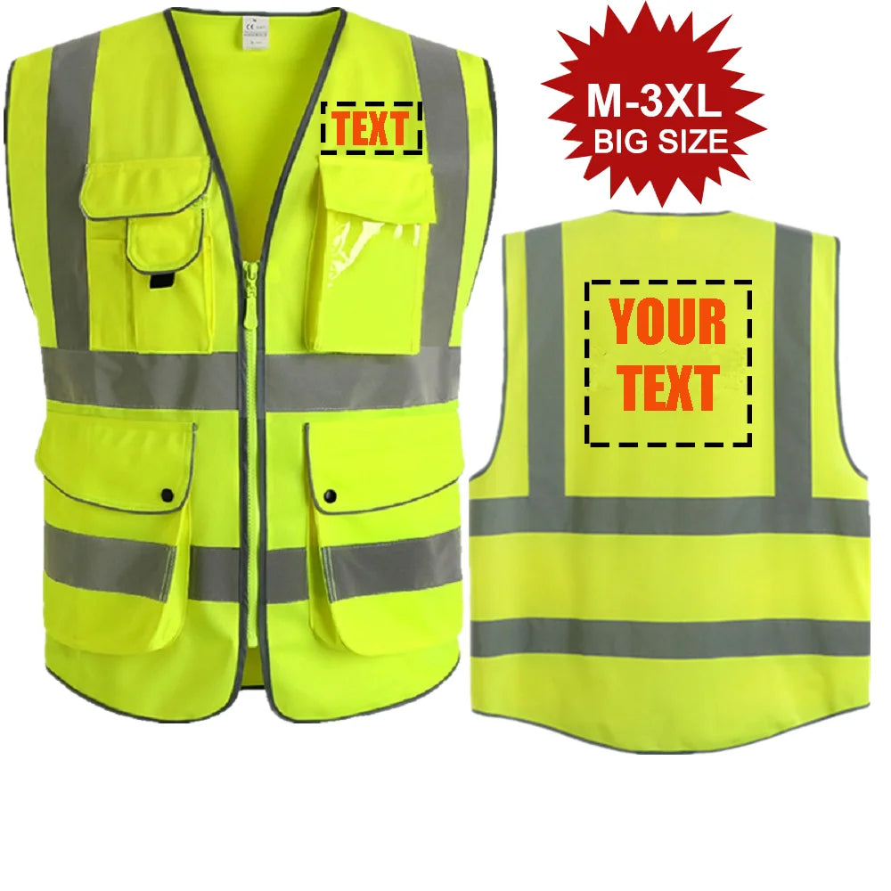 Reflective Safety Vest, Hi-Visibility, Construction, Work Uniform, ANSI Class 2