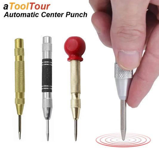 Automatic Center Punch Kerner Woodworking Metal Puncher Steel Hole Self Pin Mark Spring Loaded Dent Marker Hand Tool Carpenter