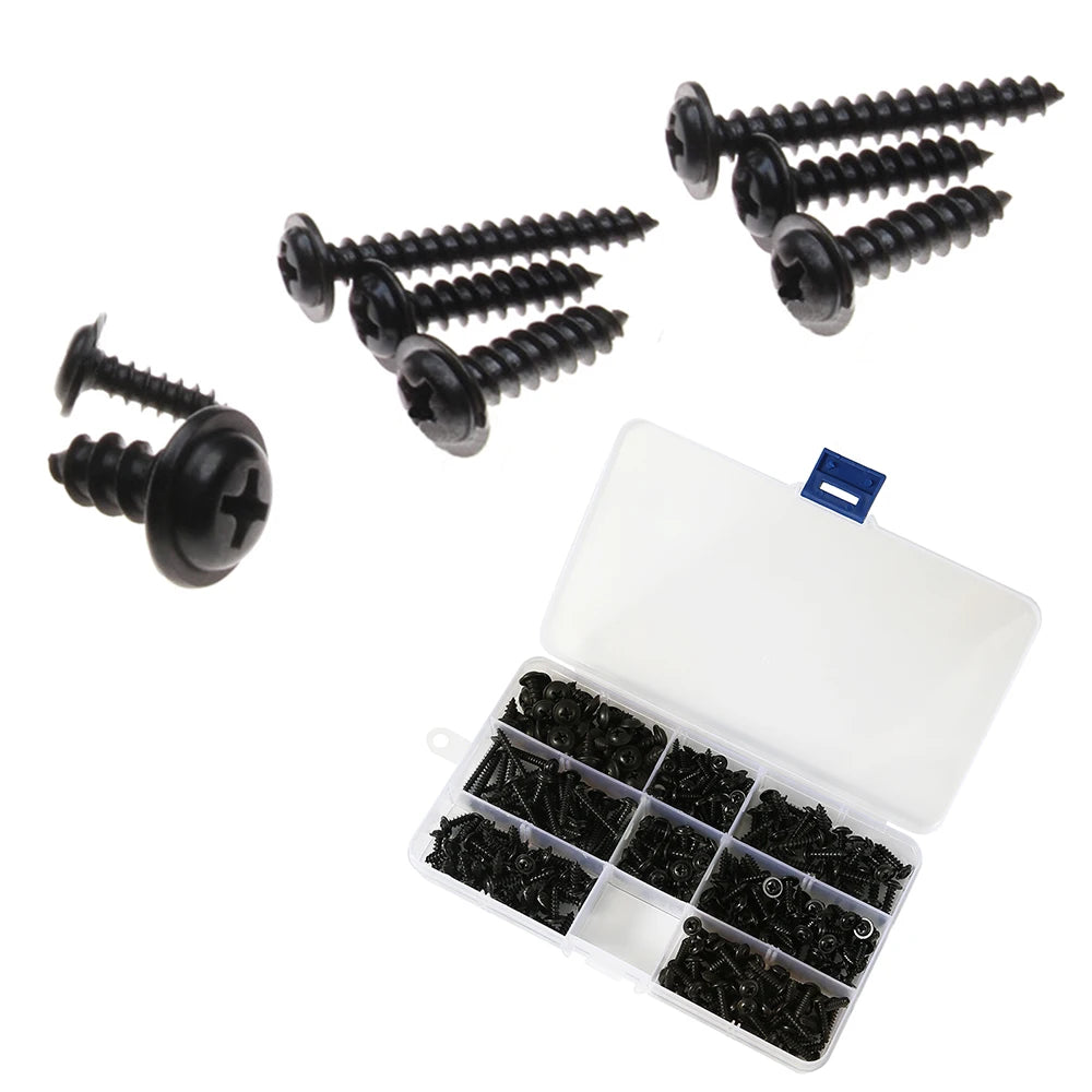 M2 M3 M4 M5 Hex Socket Screw Set Carbon Steel Flat Round Cap Head Screws Bolts and Nuts Assortment Kit with Storage Box