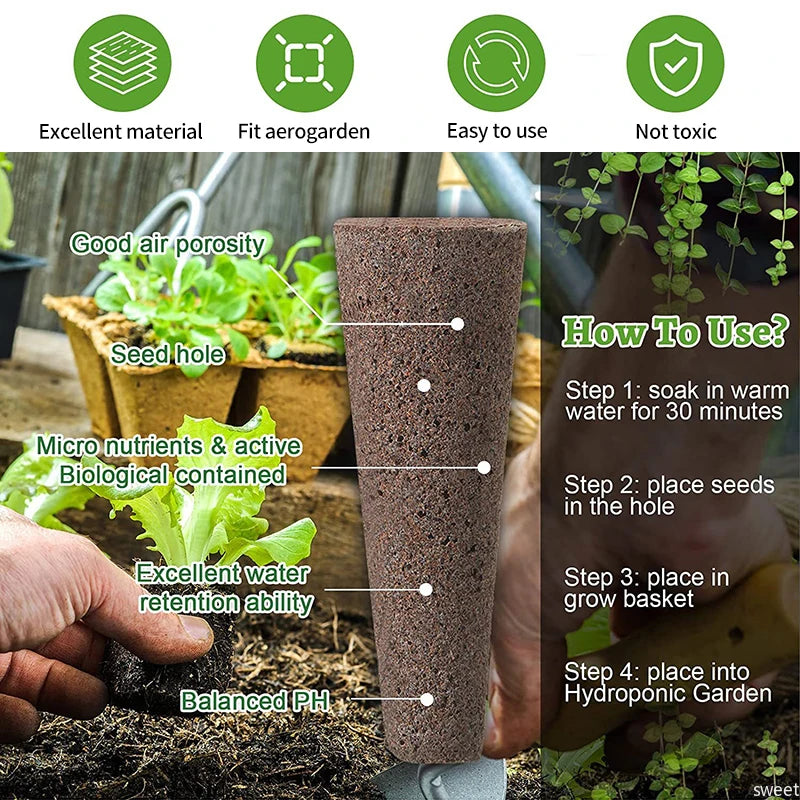 20/50PC Soilless Seed Grow Nursery Pot Root Starter Hydroponic