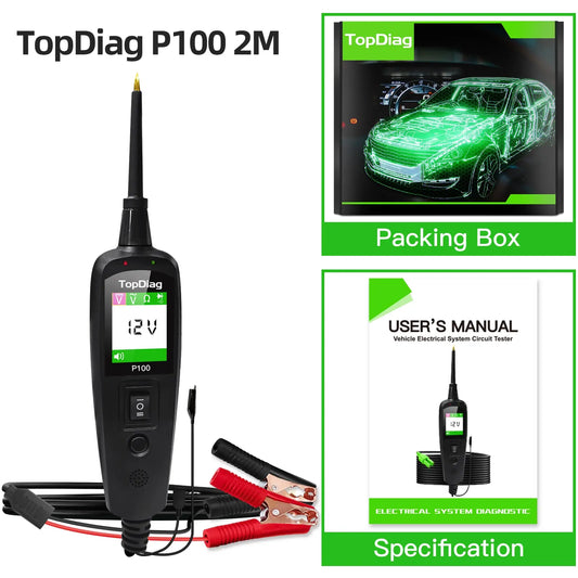 Topdiag P100 Automotive Circuit Tester  Voltage Battery Test AC DC 12V 24V Car Diagnostic Tool