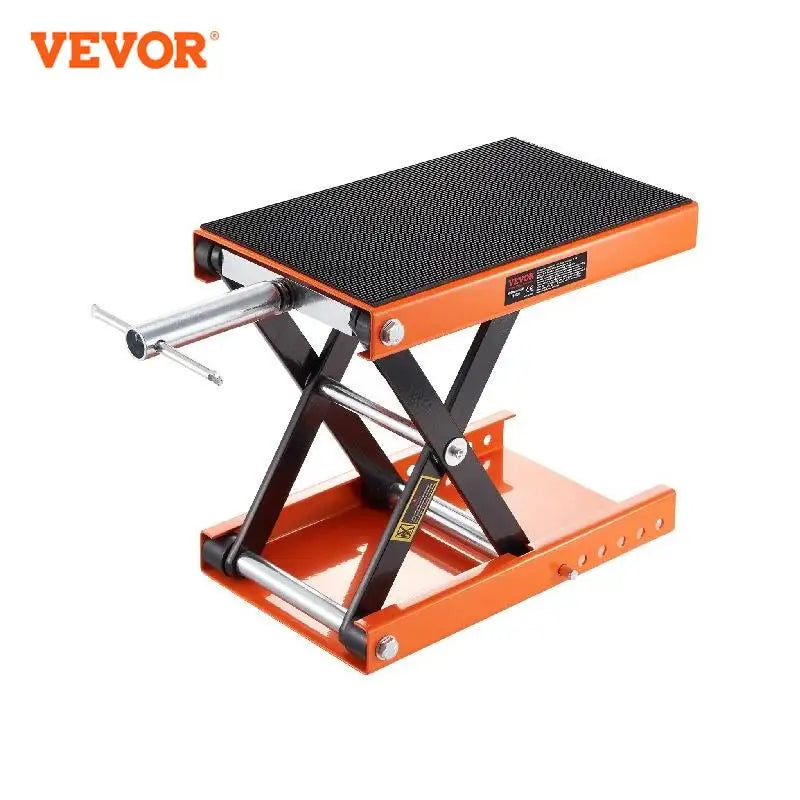 Motorcycle Scissor Lift Jack with Wide Deck & Safety Pin, 350/1100/1500 LBS Capacity