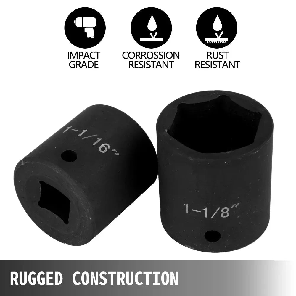 19-Piece Impact Socket Kit,  Standard SAE (3/8" to 1-1/2")