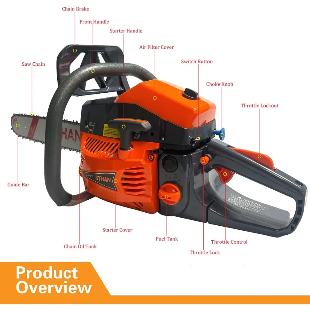 Gas Chainsaw 60cc 2-Cycle  20-Inch Professional Power Chain Saws